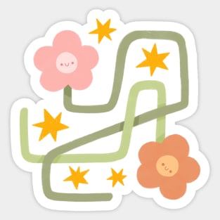 Wiggly Flowers Sticker